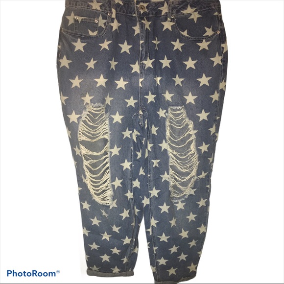 Ashley Stewart Star denim jumpsuit size 18 - Picture 6 of 7